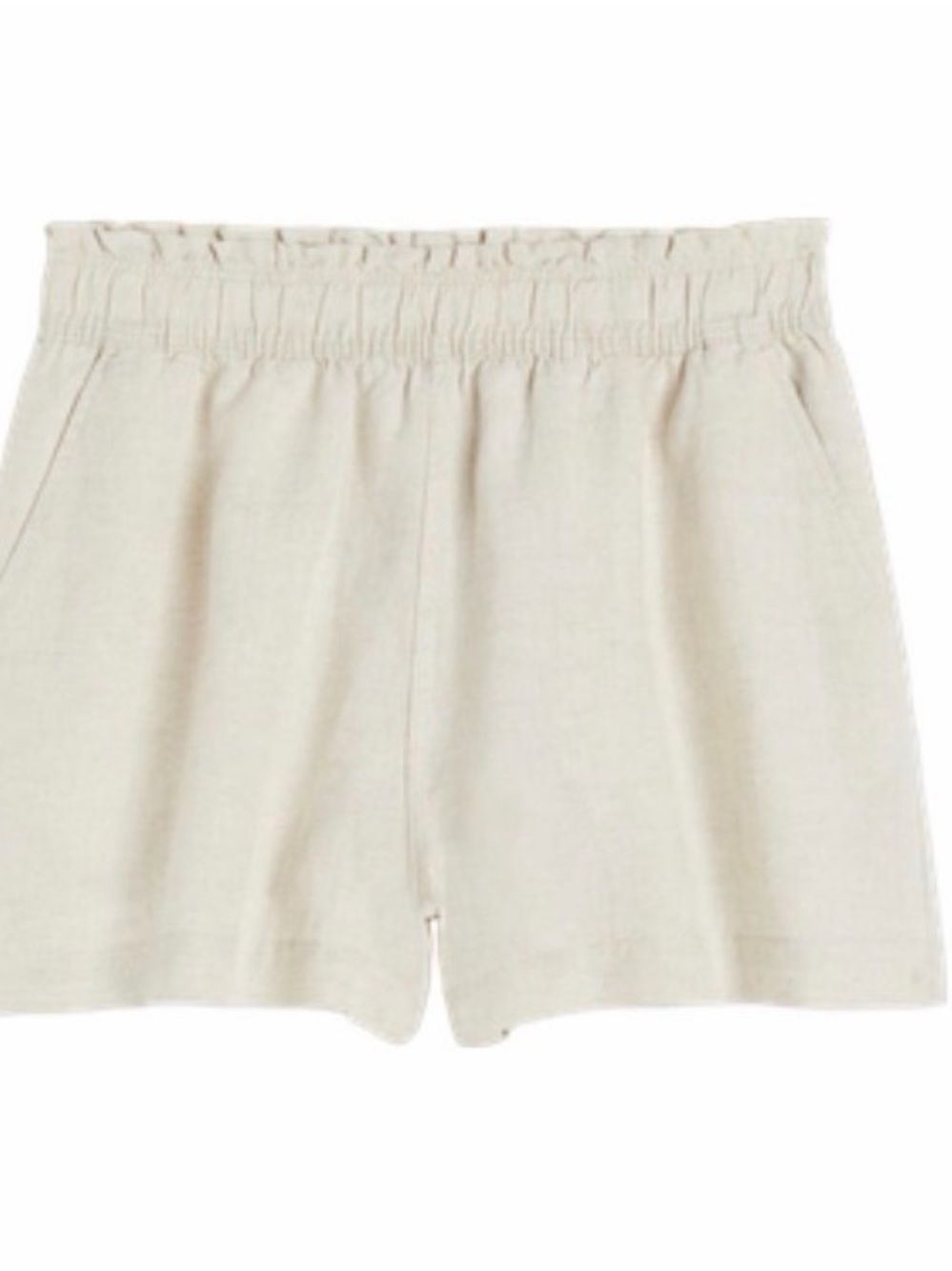 H&M Linen Blend Cream High-Waist Lounge Shorts